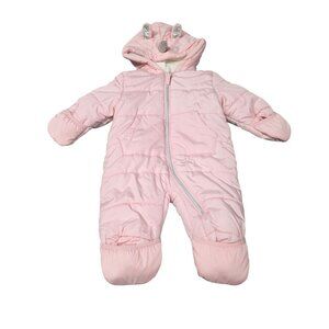 Wippette Kids Infant Girls SZ 6-9 Months Pink Unicorn Snowsuit-Hooded/Footed